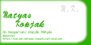matyas kopjak business card